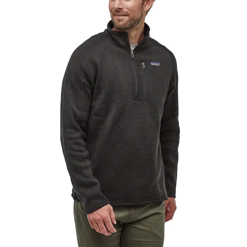Patagonia Better Sweater 1/4 Zip Pullover Mens Large Black Fleece Jacket